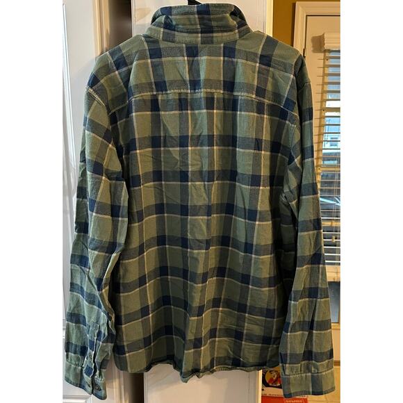 Patagonia Men's Green Flannel Button Up Shirt Long Sleeve Chest Pocket Size XL - Picture 5 of 5